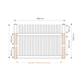BAYSWATER PVC 1800mm W x 1200mm H GATE, 7 Year Warranty, Picket Gate
